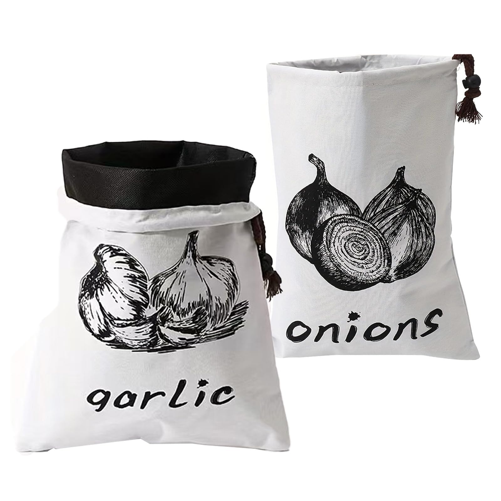 2pcs potato storage bag,potato storage,onion storage,Vegetable Storage Bags,Reusable Cotton Linen Drawstring Bag for Kitchen Organization Keep PotatoesOnions Garlic Vegetables Fresh