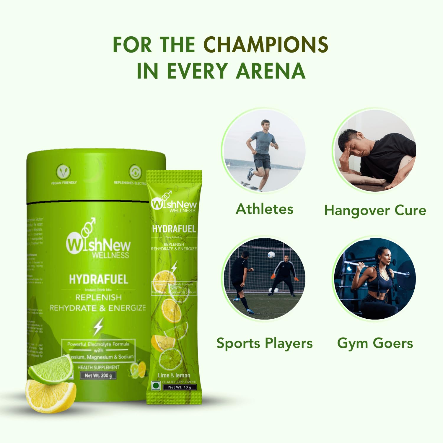 WishNew Wellness HydraFuel: Prime Electrolyte Energy Workout Drink Mix | Get Daily Hydration & Instant Energy Boost Lemon&Lime Flavor with natural Sweetness 20 Sachets Suitable for Men&Women Pack of 2 WishNew Wellness HydraFuel: Prime Electrolyte Energy Workout Drink Mix | Get Daily Hydration & Instant Energy Boost Lemon&Lime Flavor with natural Sweetness 20 Sachets Suitable for Men&Women Pack of 2
