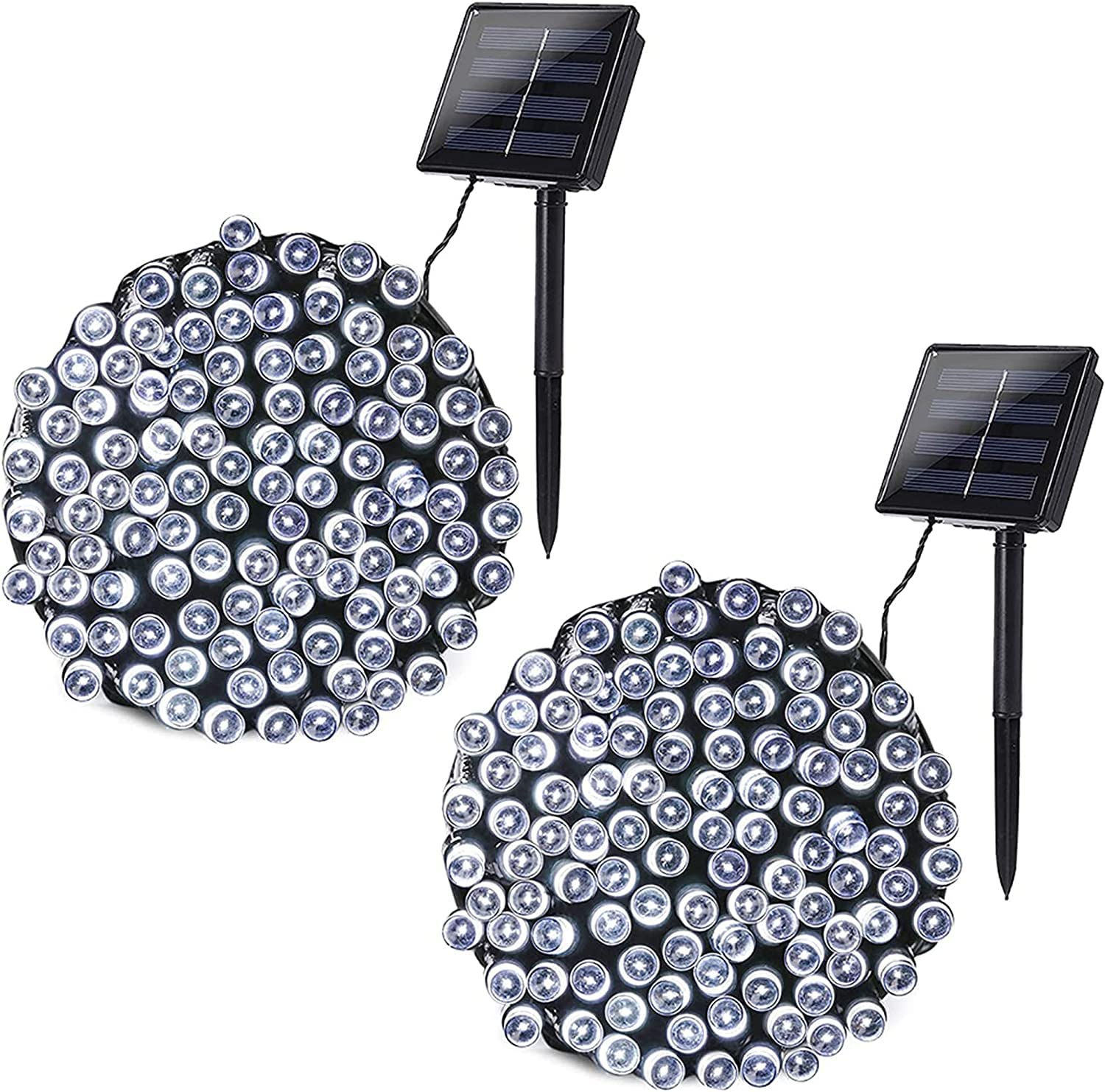 Joomer Solar Christmas Lights, 2 Pack Total 144 FT 400 LED 8 Modes Waterproof Solar Christmas Lights Outdoor for Christmas Decorations (White)