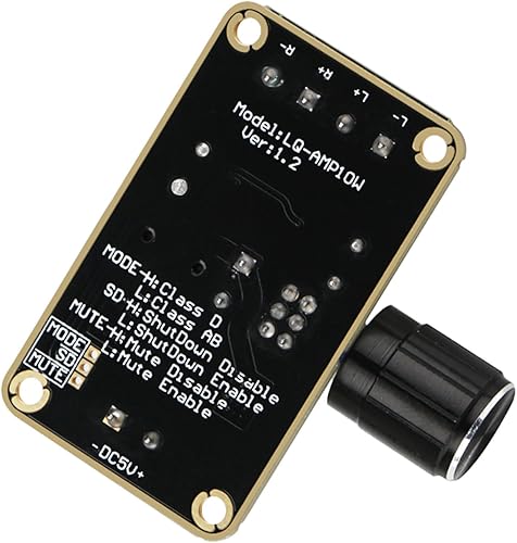 Miniatura 8 de Amplificador de audio de la marca DROK, súperpequeño, de 3 W + 3 W, CC 5 V, panel de amplificador de potencia digital, doble canal. Amplificadores