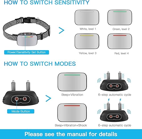 Miniatura 2 de Collar antiladridos para perros medianos y grandes y pequeños, de 5 a 15 libras, collar de freno de perro, collar antiladridos, collar antiladridos