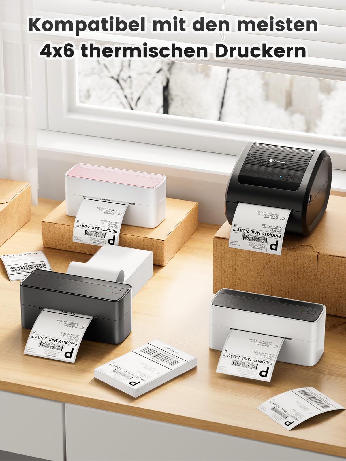 Etichette Waterproof Spedizioni Etichette Termiche Per Spedizioni 4x6 Pollici, 500-8000 Pezzi, Impermeabili E Resistenti - Compatibili Con Stampanti Zebra Rotoli Etichette Termiche