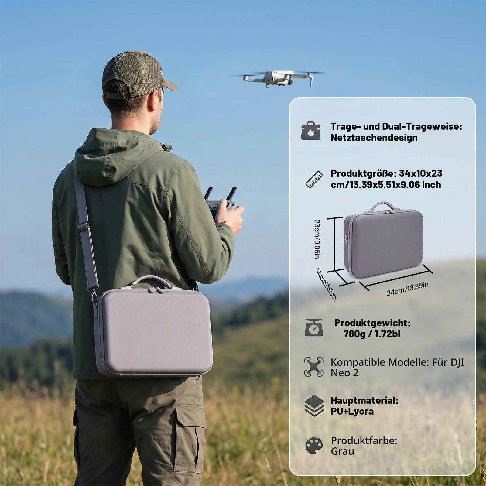 Neo 2 Tasche, Tragetasche für DJI NEO 2 Fly More Combo Aufbewahrungstasche