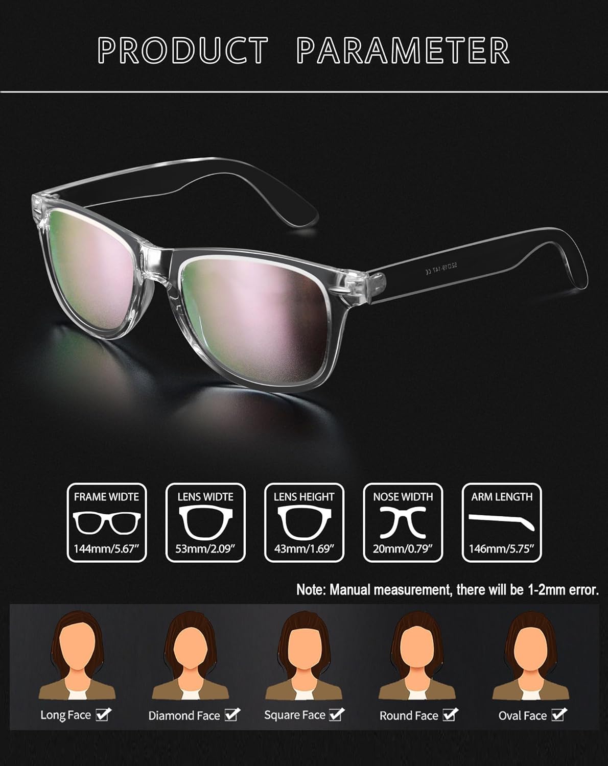 Joopin Square Sunglasses Polarized UV Protection Trendy Designer Sun Glasses Men Women - Image 4