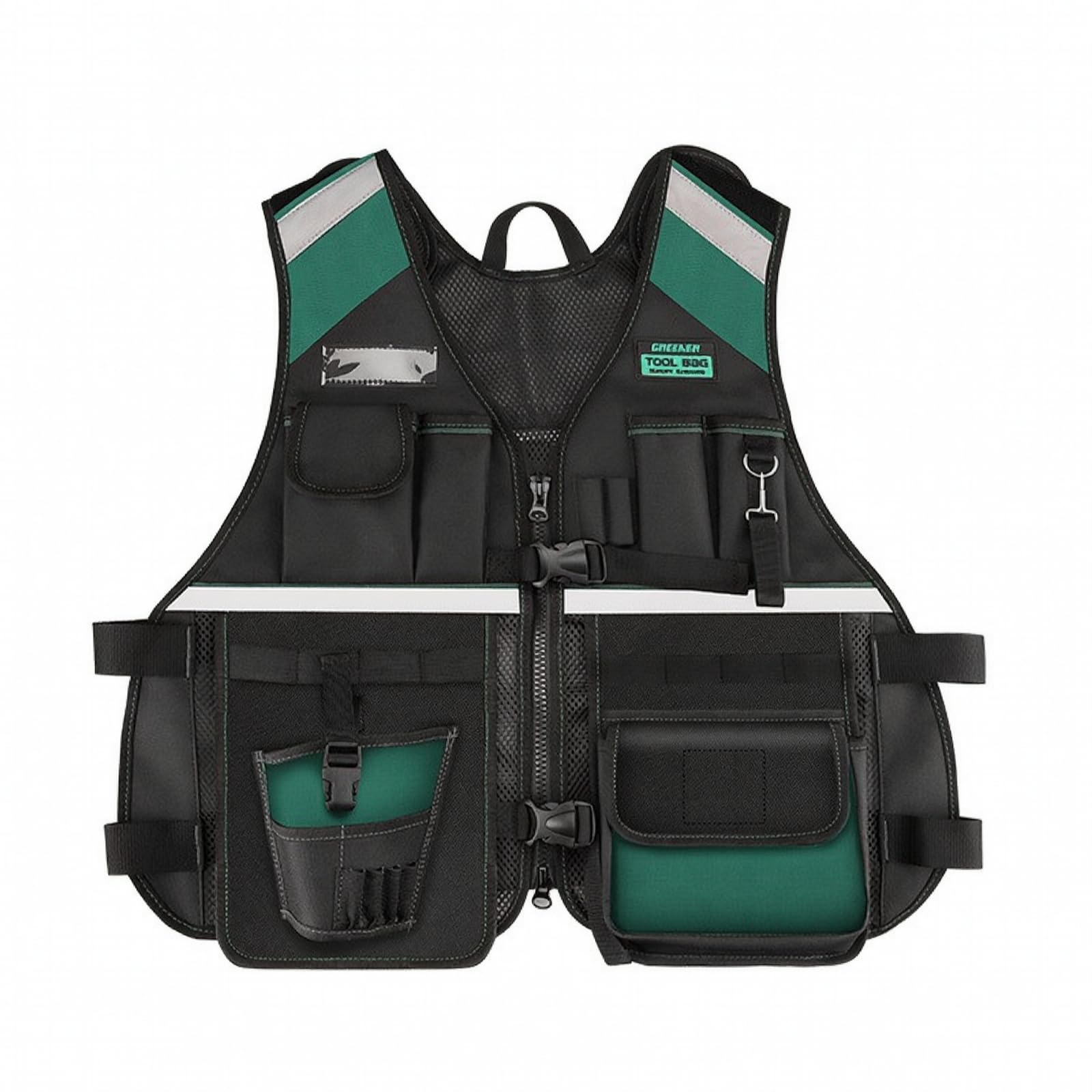 Gilet da Lavoro Durevole Inserti in Re Traspiran, Gilet Multitasche, Vestibilità Regolabile, Abbigliamento, per Cantiere, Officina, Manuntori