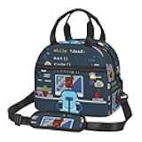 JIPOFD Programmers And Computers Insulated Lunch Box Lunch Bag For Women Men Adult Size Reusable For Work Travel Outings