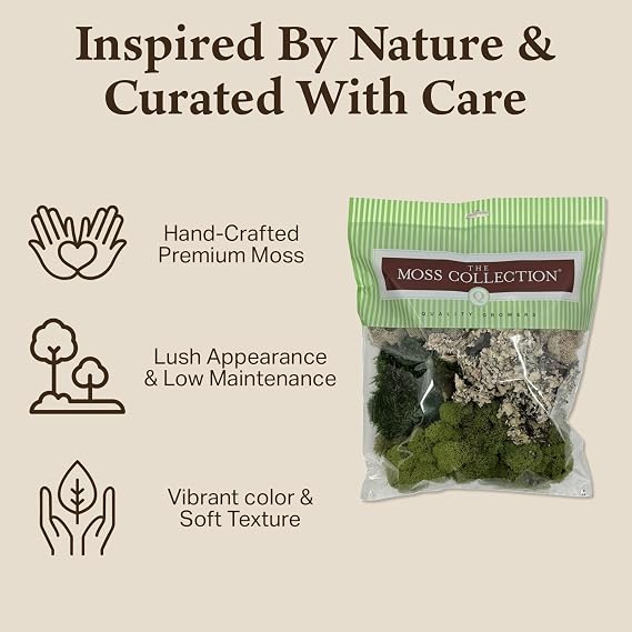 Quality Growers Variety Mix Moss, Preserved Moss, Original, Medium 2-Pack