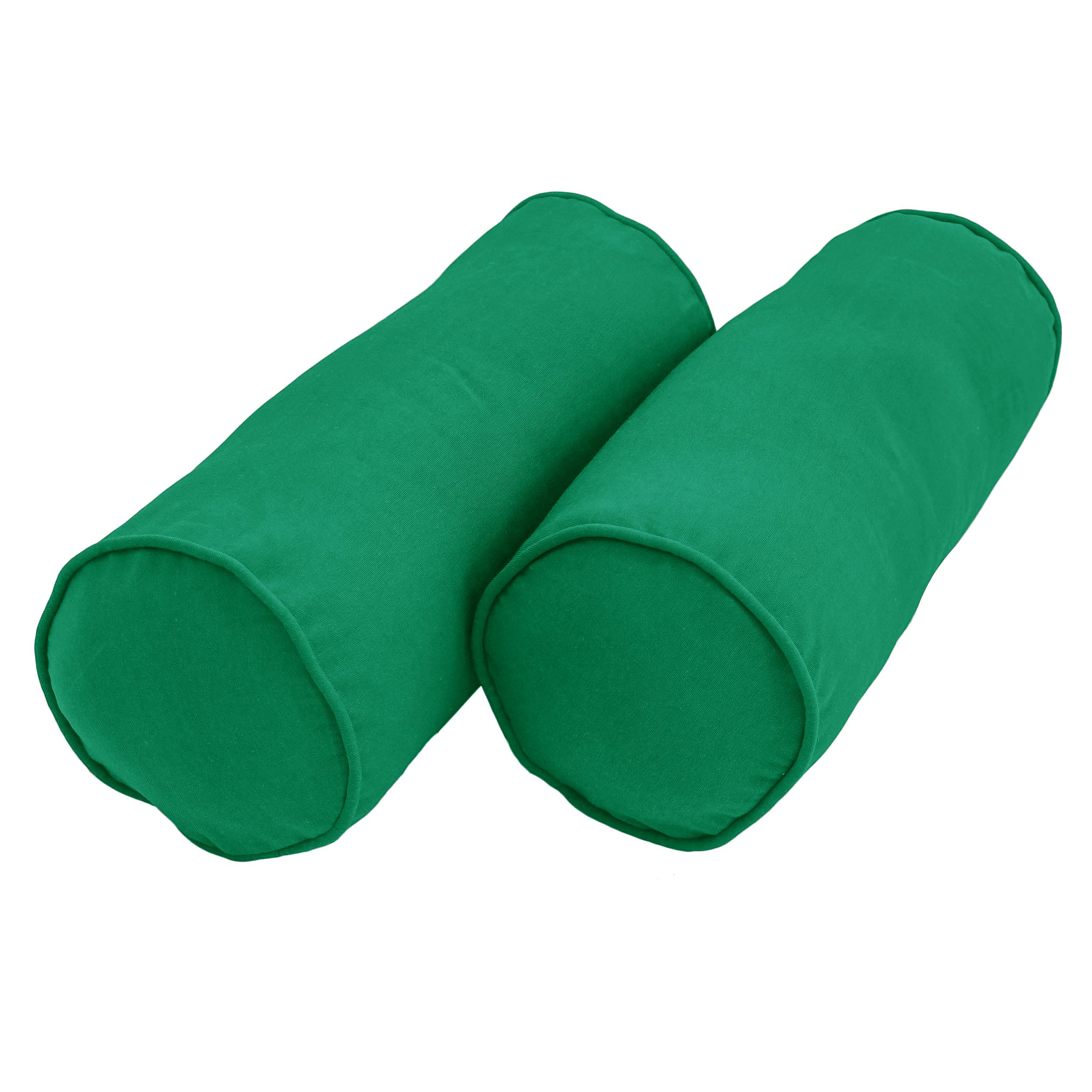 Blazing Needles Corded Microsuede Bolster Pillows (Set of 2), 20" x 8", Emerald
