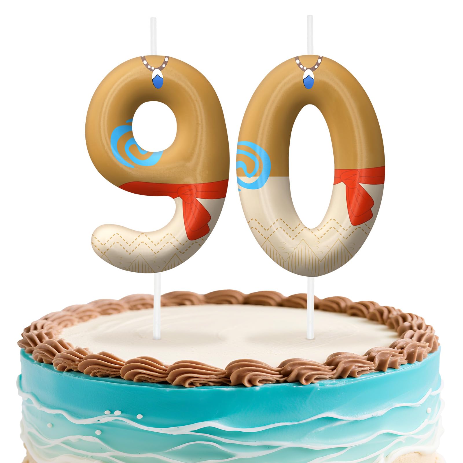 Hawaii Number 90 Birthday Candles, Island Themed Cake Topper for Boys Girls Cake Decorations, Birthday Decorations Party Supplies, Number Candles for Party Decor