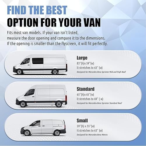 Miniatura 2 de Red magnética para puerta de furgoneta, compatible con Mercedes Sprinter, Ford Transit (grande 83 x 59 pulgadas)