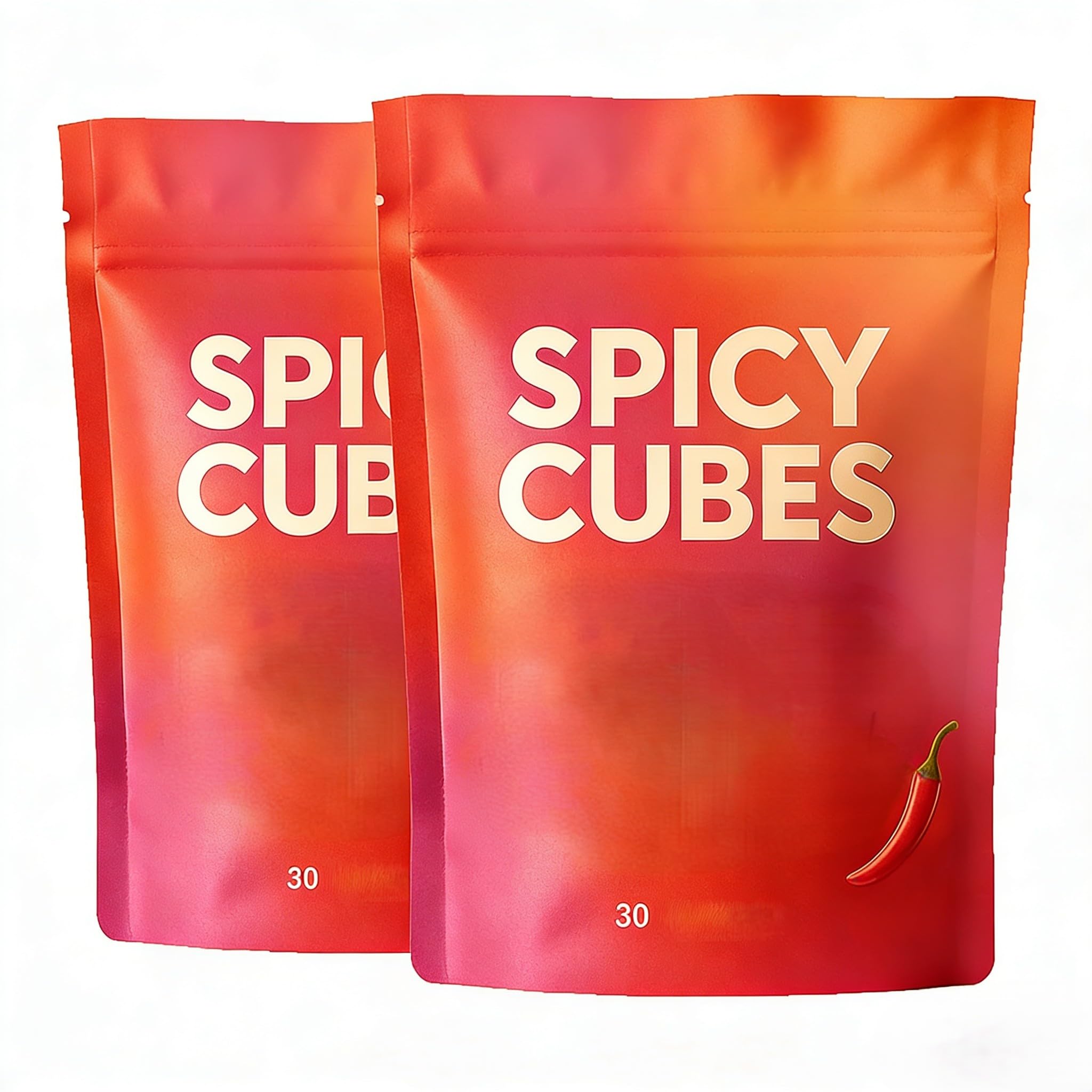 Cuadrados picantes, cubos picantes, melocotón picante, 2 unidades