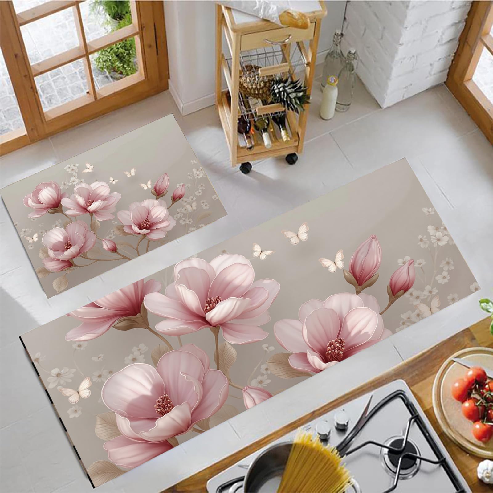 Tapis de cuisine antidérapants lot de 2 lavables et sécurisés pour éviter les glissades