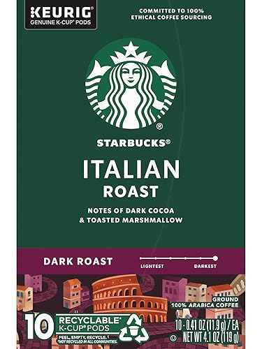 Miniatura 7 de Starbucks Cápsulas K-Cup de café, café tostado italiano, tostado oscuro, 100% café arábica molido, cápsulas Keurig K-Cup auténticas, 10 cápsulas K