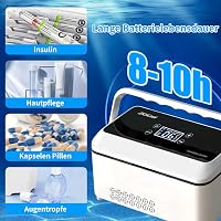 Geantă frigorifică electrică pentru insulină ZKSCool, 2-8°C, afișaj LCD pentru temperatură, baterie 13600 mAh, pentru mașină, călătorii, exterior, negru, cu mâner 2