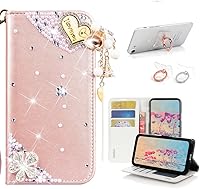 Vista 6 de STENES Bling - Funda tipo cartera compatible con iPod Touch 5/iPod Touch 6, elegante, 3D hecha a mano, S-Link, funda de piel con diseño de mariposas
