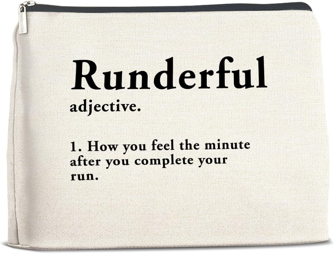 YeleY for Runner - Runner Gift for Women Her - Runner Gear Fun Gift Ideas - Funny Runner Makeup Bag Cosmetic Bag Makeup Zipper Pouch