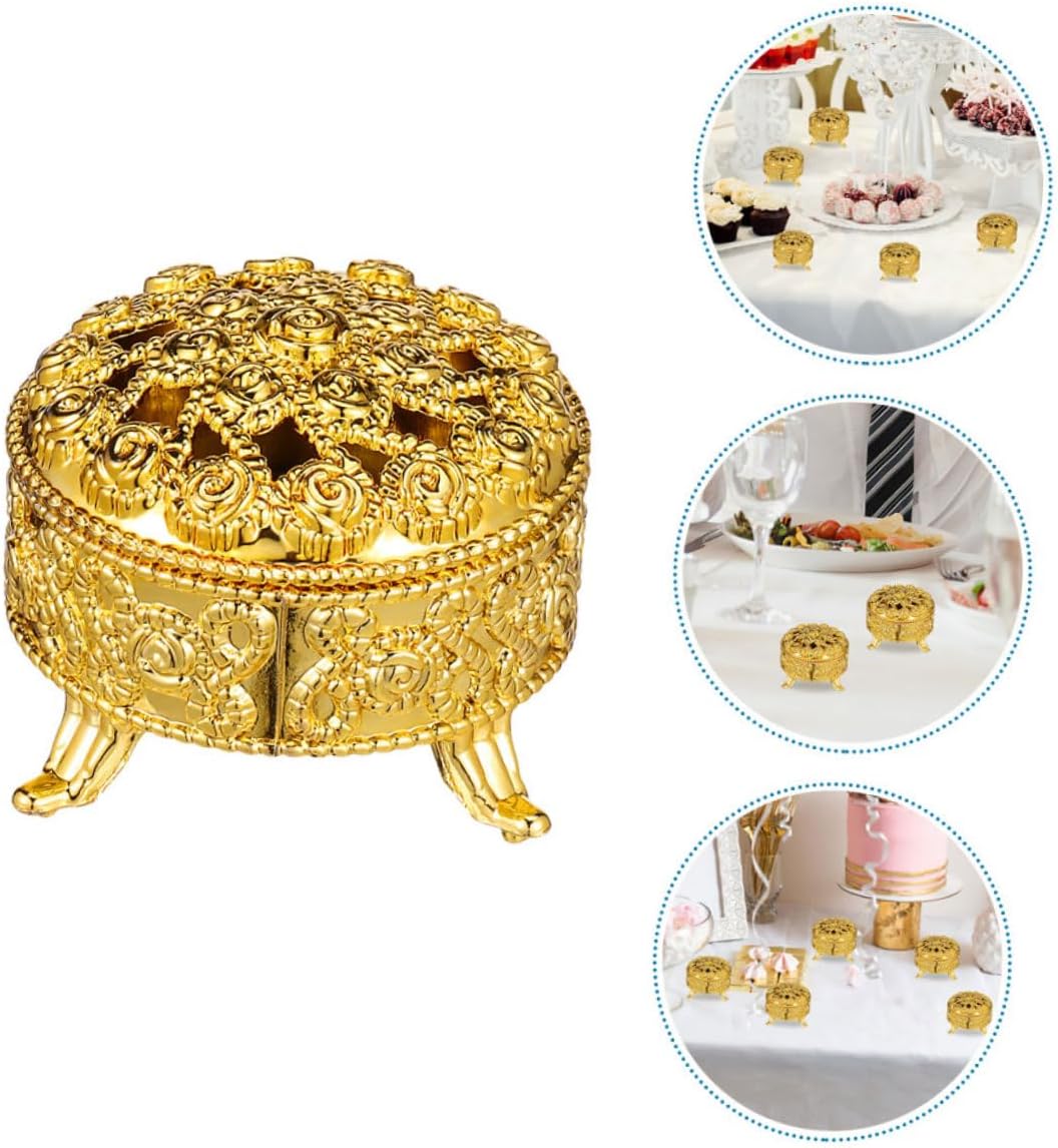80pcs Vintage Round Candy Storage Boxes Jewelry and Wedding Favor Jars Chic Hollow Design for Parties and Celebrations for Candy and