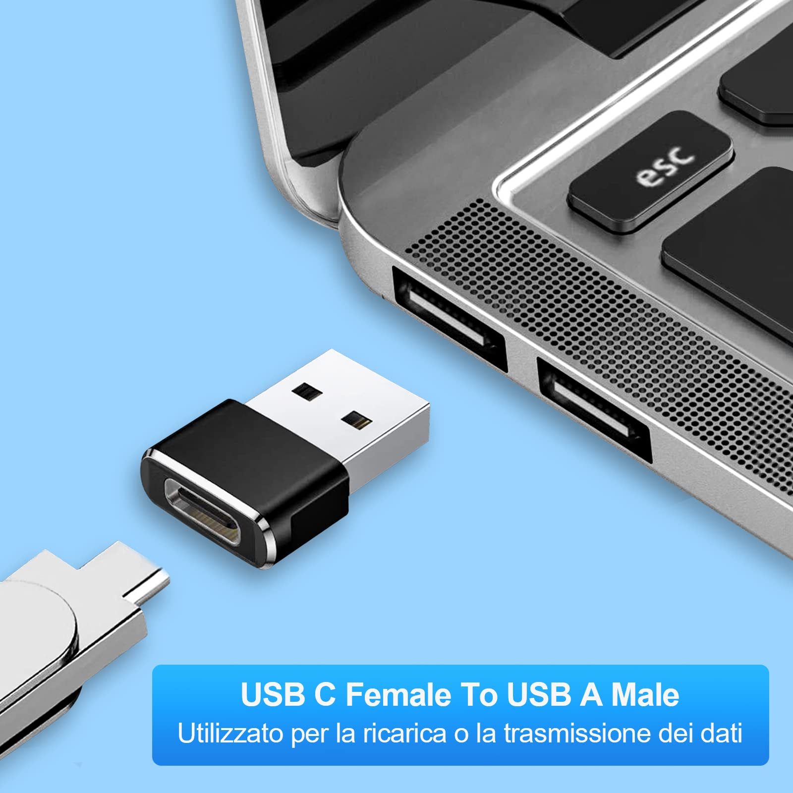 HORJOR Adapter USB C żeński na USB 2.0 OTG męski, złącze do iPhone 11 12 13 Pro Max,SE, Airpods, iPad Mini 6 Air 4 5, Samsung Galaxy S20 S21 S22 Plus