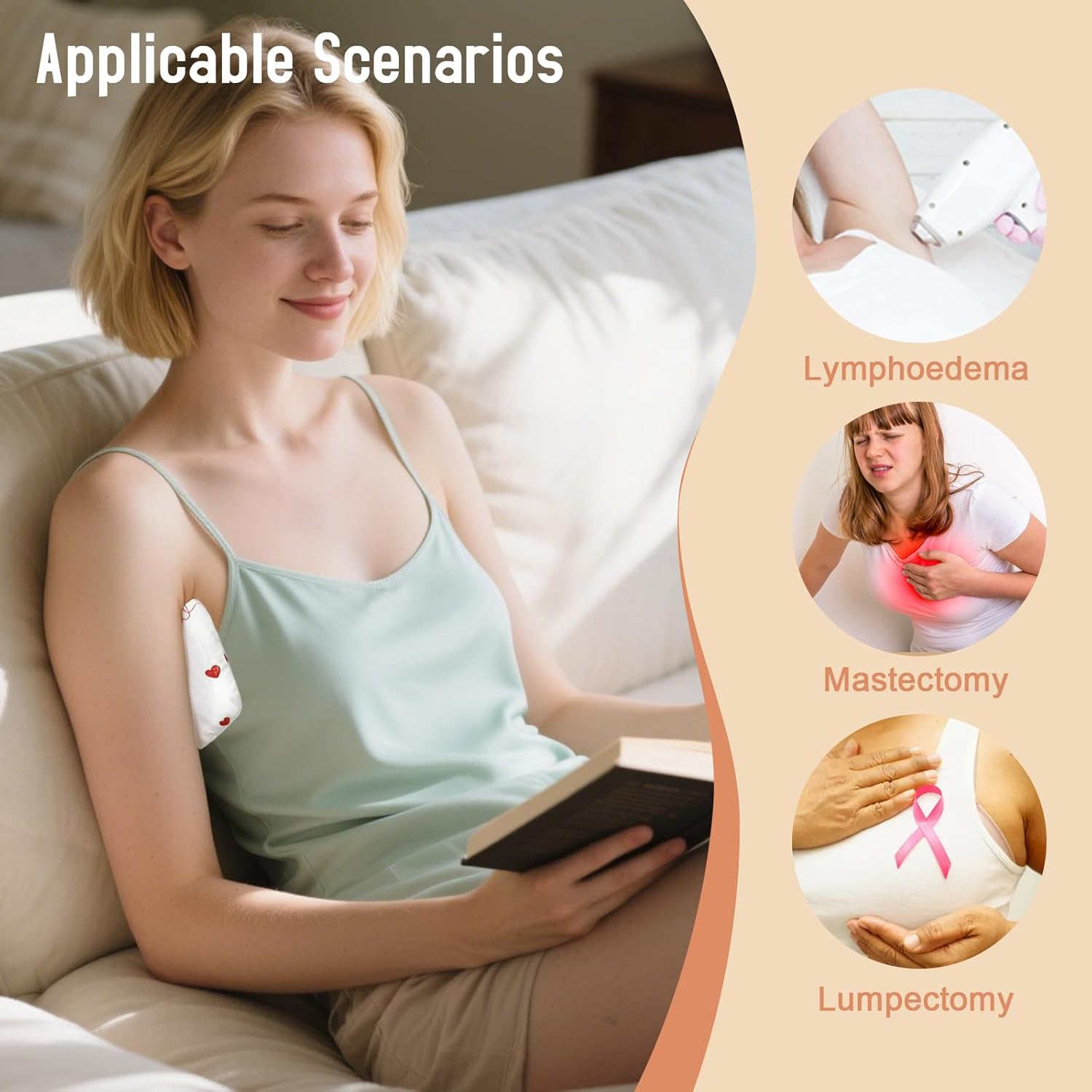 Lymphedema Axilla Pillow, Large Mastectomy Pillows Post Op Cotton Lumpectomy Recovery Supplies for Armpit Pain Relief Brown 2Pcs (Red Heart, Regular) - Image 6