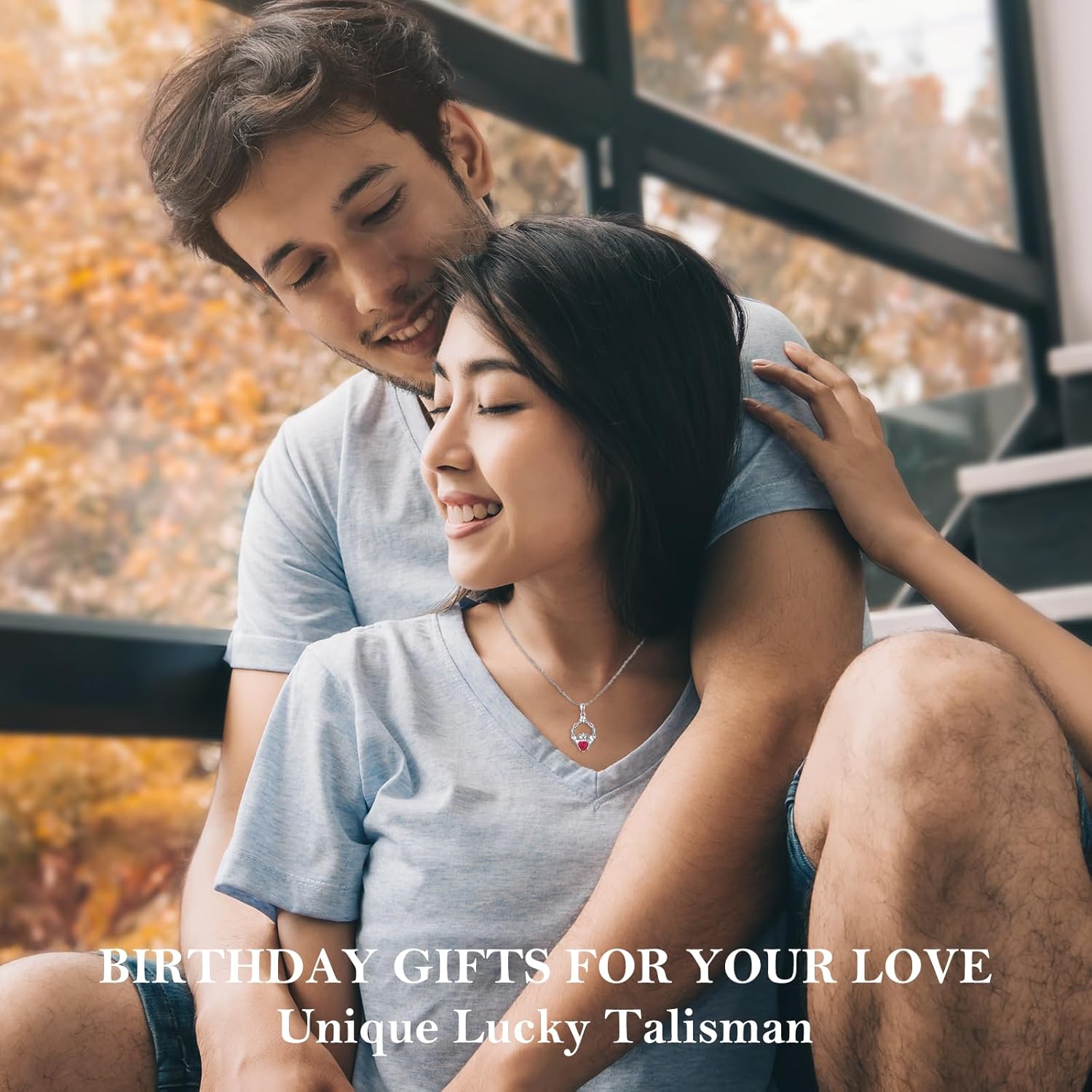 AENEAS Valentines Day Gifts for Women Birthstones Necklaces for Women, 925 Sterling Silver Heart Pendant with Sunflower/Rose/Claddagh/Flamingo/Cross, I Love You Necklace Jewelry Birthday Christmas Trendy Gifts for Women - Image 3