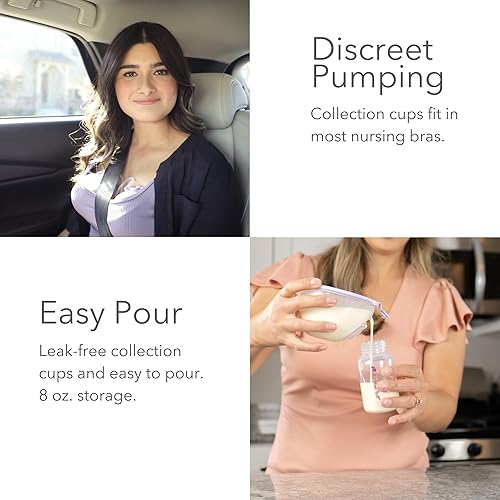 Miniatura 3 de Go Cups - Tazas de colección manos libres - Discreto y potente extracción de senos - Cómodo para llevar con capacidad de almacenamiento de 8 oz. - 4