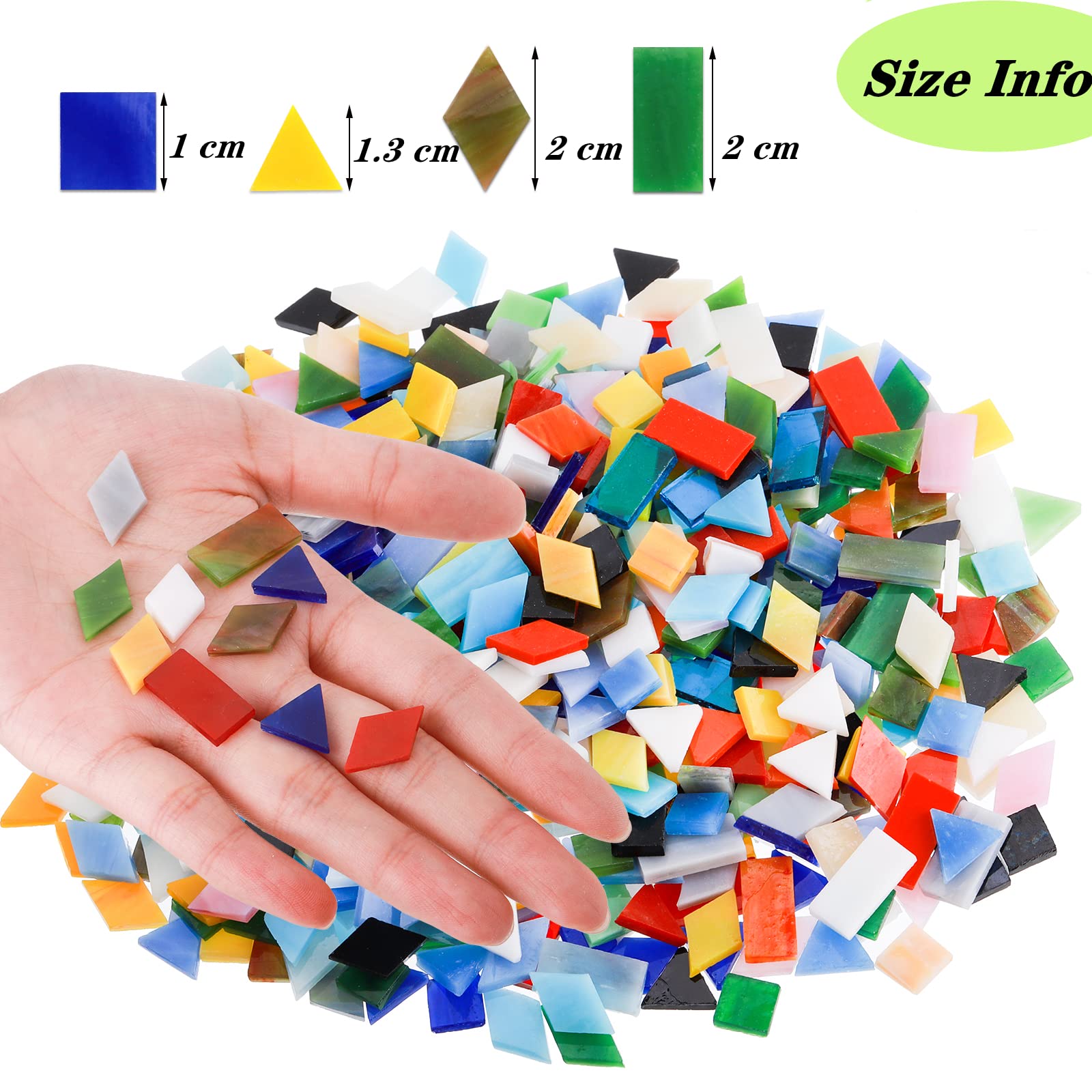 Lyellfe 800g Mosaic Tiles, Mosaic Glass Pieces Bulk in 4 Styles - Image 2