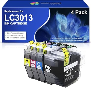 LC3013 Ink Cartridges Compatible for Brother LC3013 LC3011 LC3013XL Ink Cartridge BK/C/M/Y 4-Color-Set Work for Brother MFC-J491DW MFC-J690DW MFC-J895DW MFC-J497DW Printer