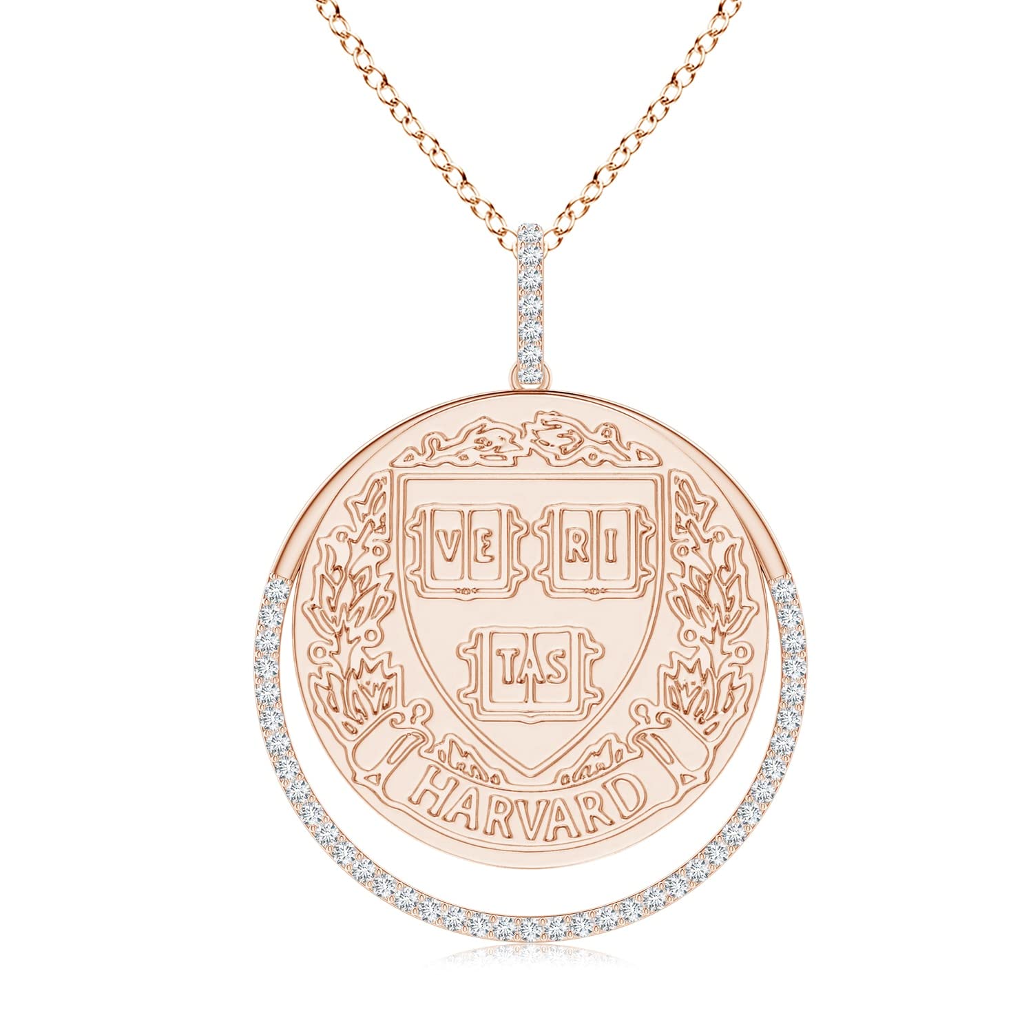 Officially Licensed by Harvard University - Harvard Engraved Pendant with Diamond Accents