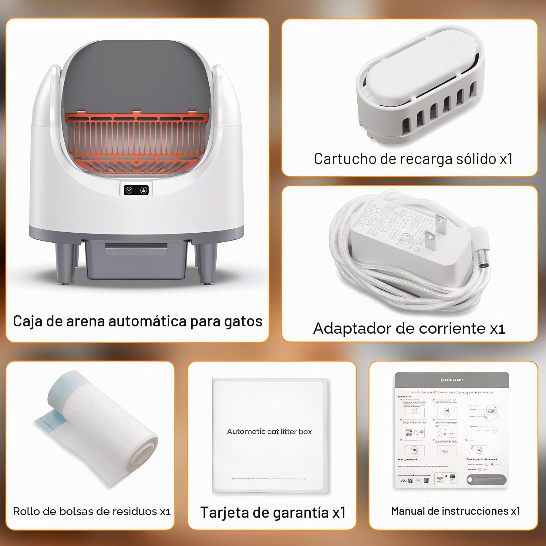 Bandeja Sanitaria automática con diseño de Gran Capacidad, sin olores, autolimpiable, controlada por aplicación, Ideal para hogares con Varios Gatos (msp01)