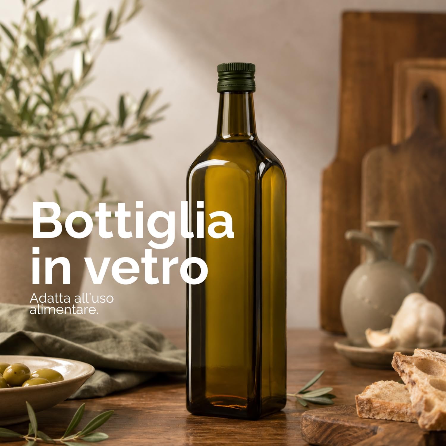 PALUPLUS 24 Bottiglie Vuote in Vetro per Olio da 750 ml, Marasca UVAG con Tappo a Vite Salvagoccia, Bottiglia per olio e liquore, Made in Italy -364C -11