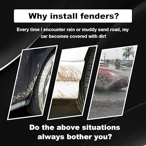 Miniatura 5 de Guardabarros universal de goma para coche, 4 unidades, de material suave, guardabarros de goma para salpicaduras, protector de barro universal para