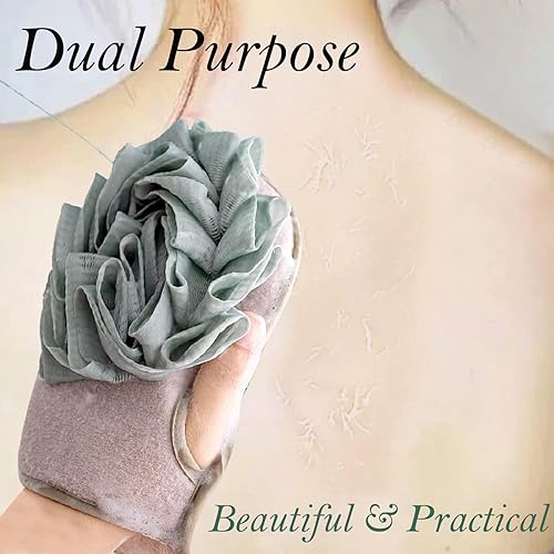 Miniatura 3 de Paquete de 2 guantes de esponja de baño para ducha, esponja, esponja, exfoliantes suaves para pieles sedosas, accesorios de baño de belleza