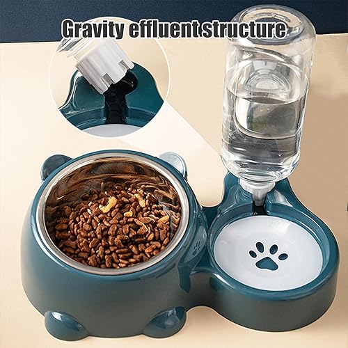 Miniatura 3 de Juego combinado de alimentador automático de mascotas y dispensador de agua dos en uno, dispensador de agua lavable para mascotas, gatos, perros y