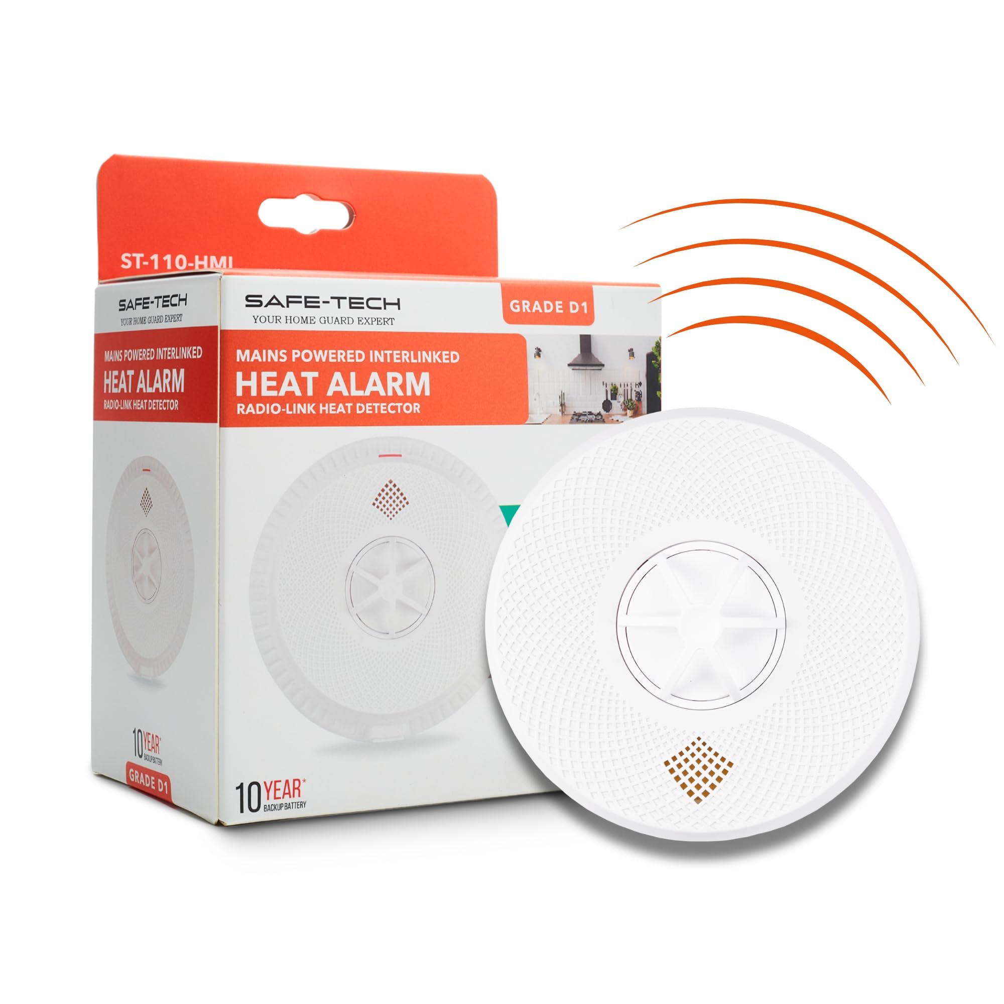 Safe-Tech Safe Tech 10 Years Mains-Powered Radio Interlink Heat Alarm from B&Q