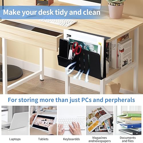 Miniatura 4 de ISTATSO Almacenamiento lateral de escritorio, almacenamiento debajo del escritorio con soporte magnético para bolígrafos, almacenamiento de