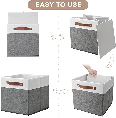 Miniatura 3 de Cubos de almacenamiento de 11 x 11 pulgadas, paquete de 4 cubos de almacenamiento plegables para armario y caja de almacenamiento para ropa,