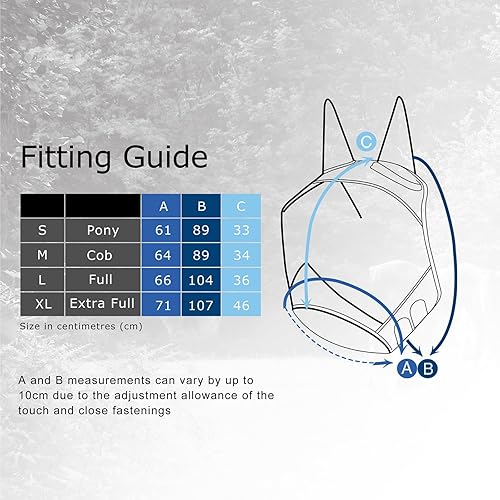 Miniatura 6 de Harrison Howard CareMaster Pro - Máscara luminosa para moscas de caballo, gran espacio de ojos estándar con orejas, protección UV para caballo,