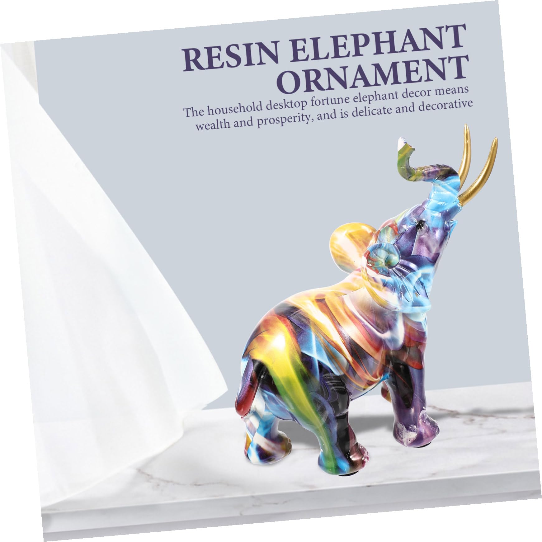 Estatua de Elefante de Resina Decorativa con Acabado Perlado Figura Artística Europea para Decoración de Hogar y Oficina Adorno Resistente y Elegante para Escritorio y Salón