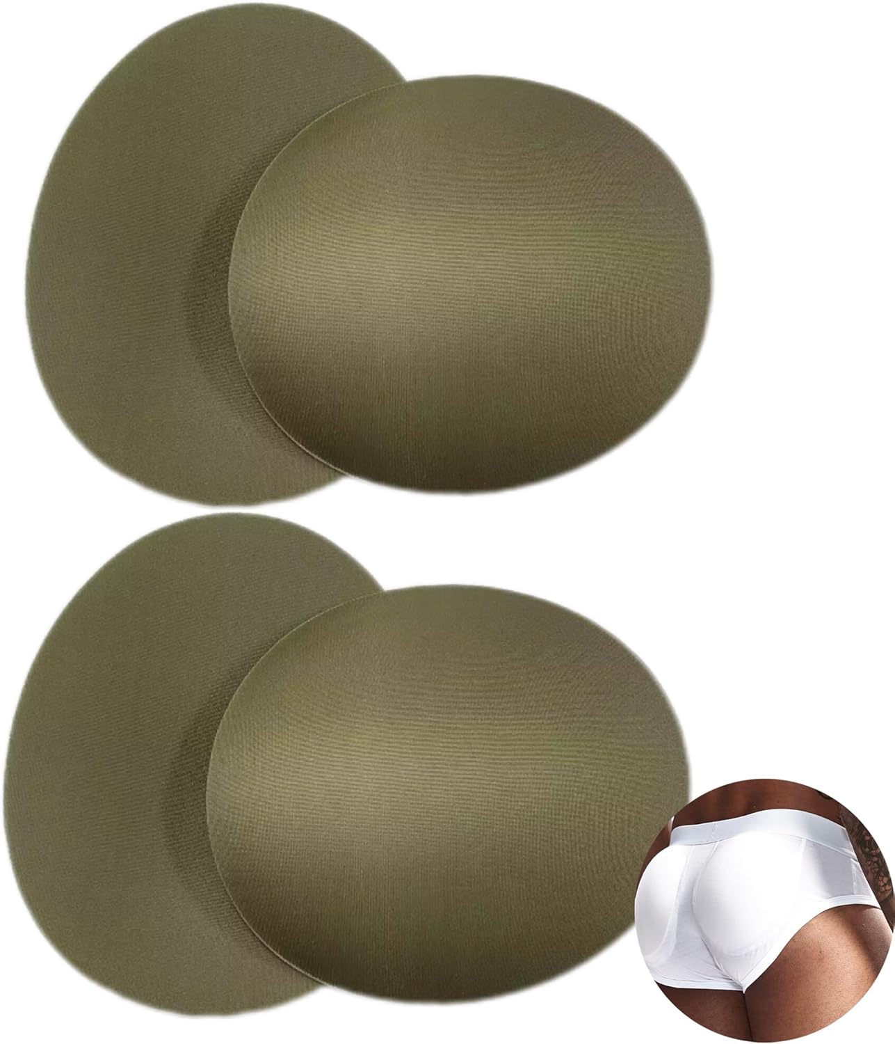 JOCKMAIL 2 Pair Mens Rear Enhancing Removable Butt Pads Foam Contour Hip Sponge Buttock Pads Enlarge Underwear