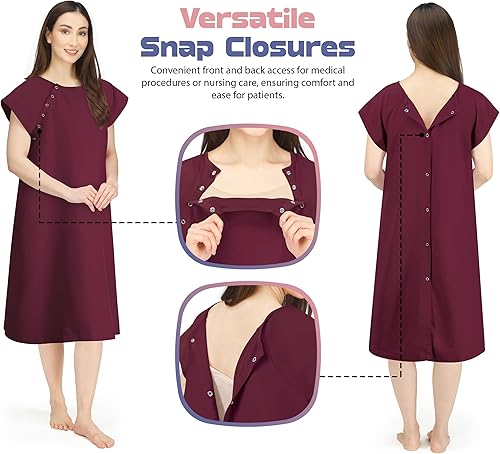 Miniatura 13 de NY Threads Women's Hospital Gown Soft and Stylish Patient Gown