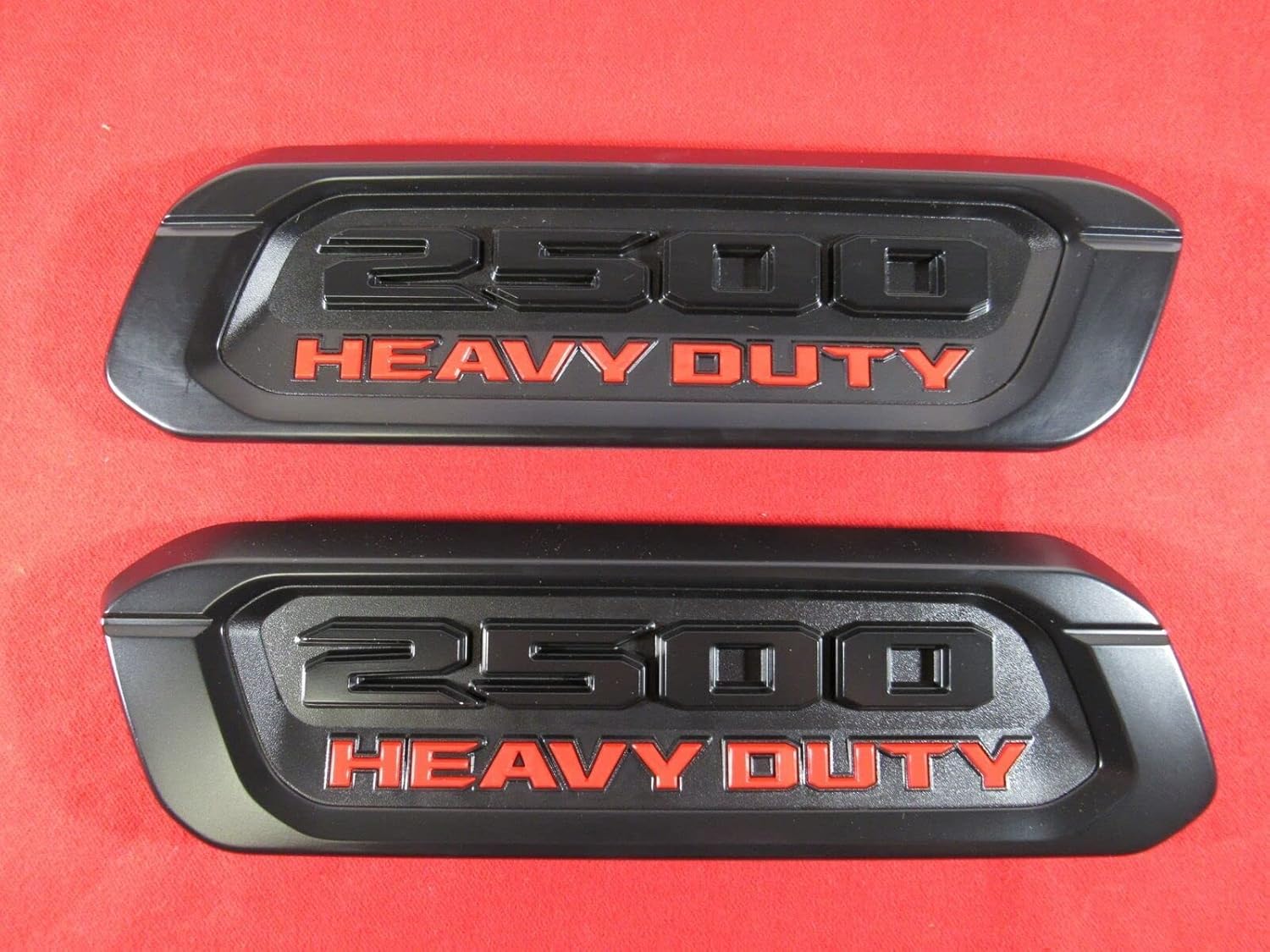 2pack OEM 2500 Heavy Duty Emblems Left Right Side Badges Hood 3D ABS Compatible with fits 2500 68632969AA 68362211AC (Black Red)