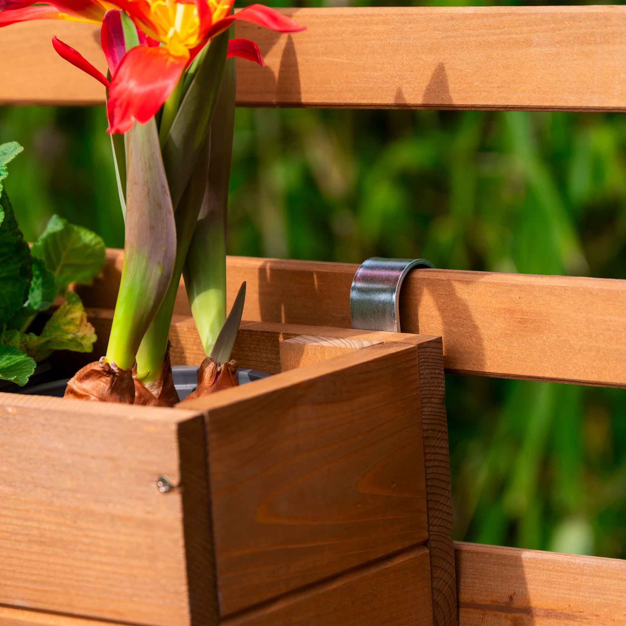 dobar® Holz Paravent Rankgitter mit Pflanzkästen - freistehende Spalierwand als Sichtschutz & Raumteiler für Garten, Balkon & Terrasse - Rankhilfe für Kletterpflanzen mit 3 Blumenkästen - 75 x 40 x 16
