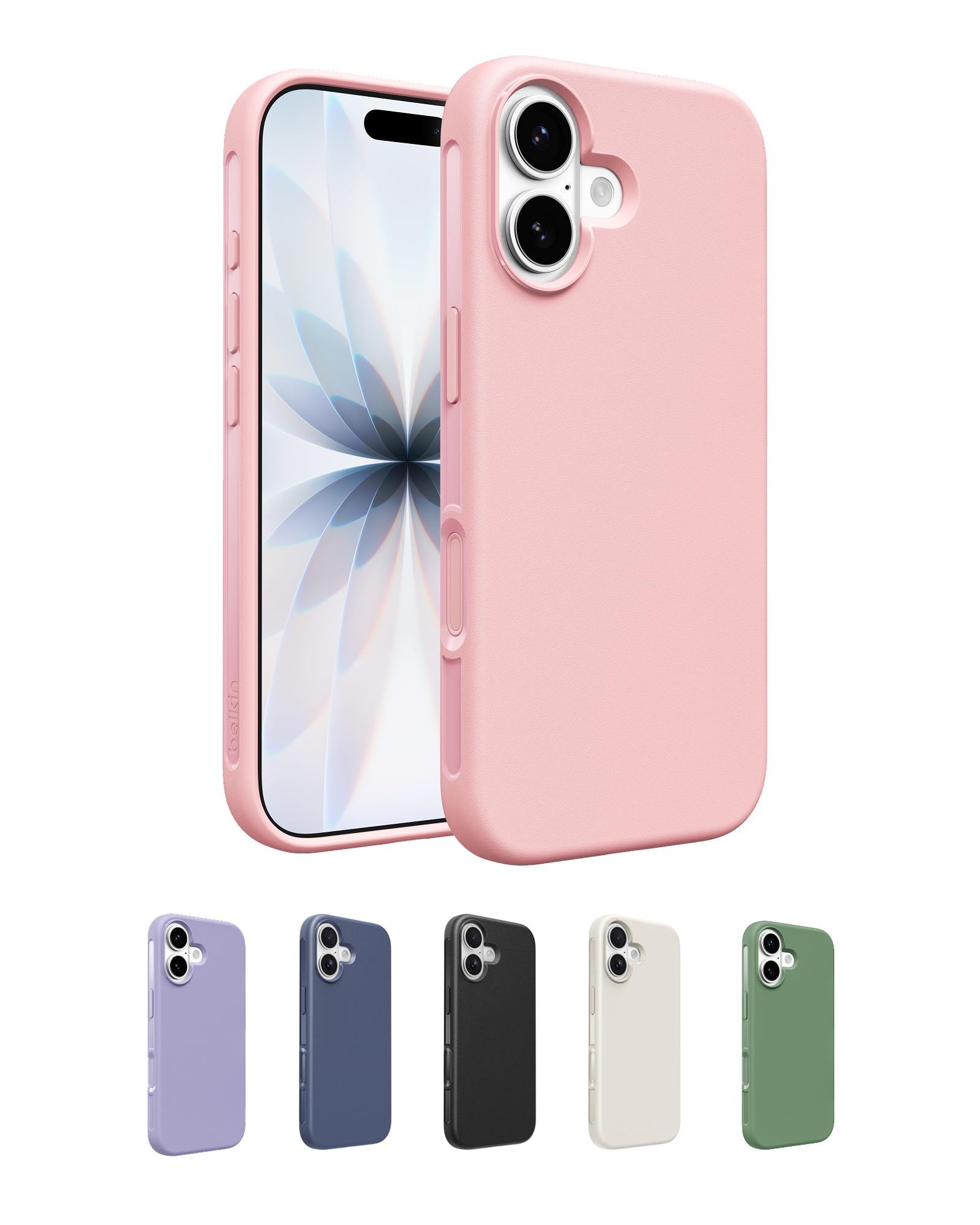 Belkin SheerForce Protect MagSafe compatible iPhone 17 Pro Max Hoesje, Dun, Krasbestendig, Antimicrobieel - Magnetisch Beschermhoesje, Transparant, Schokbestendig Beschermend iPhone Hoesje - Roze
