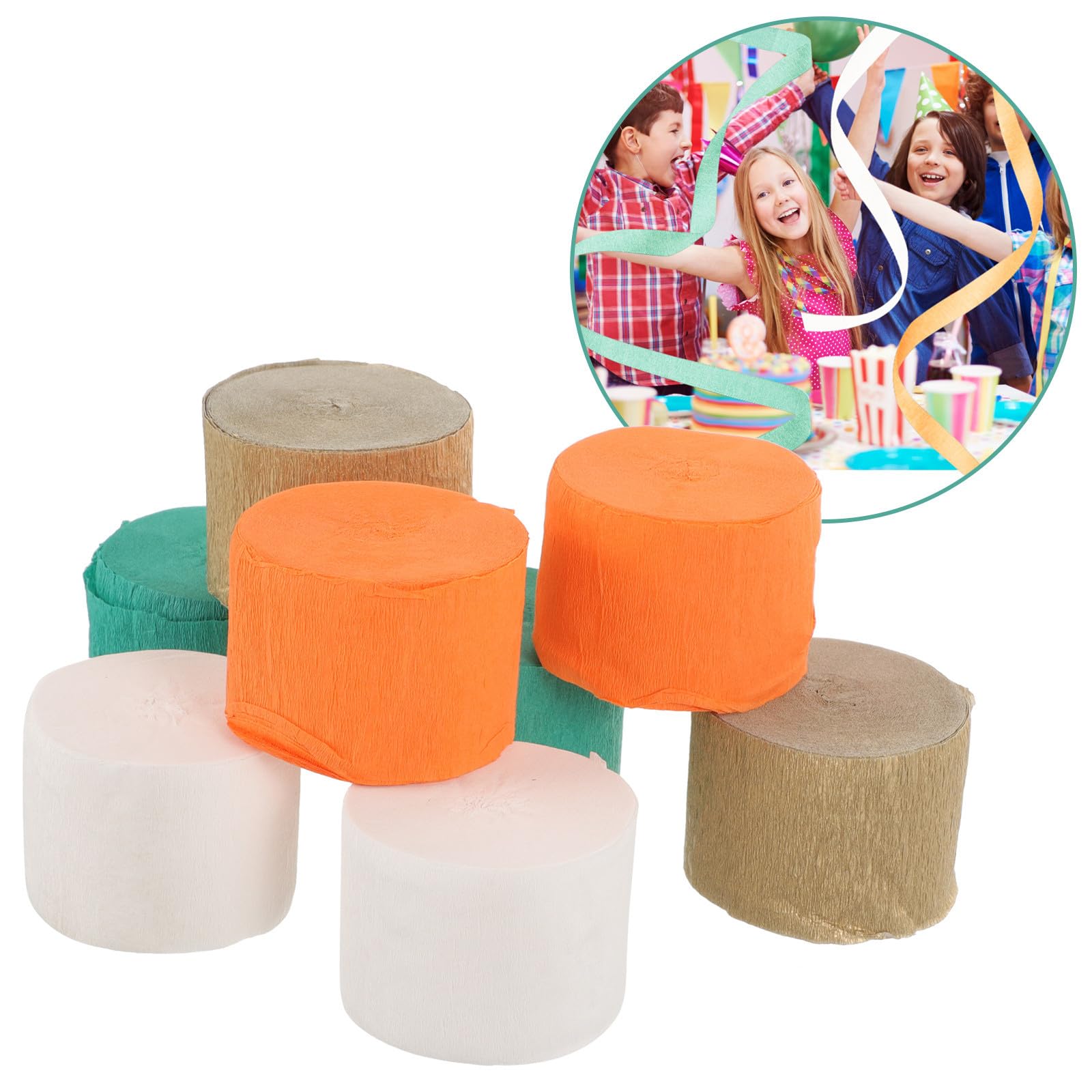 Toyvian 24 Rollos Serpentinas de Papel Crepé para Fiesta, 25m, Colores