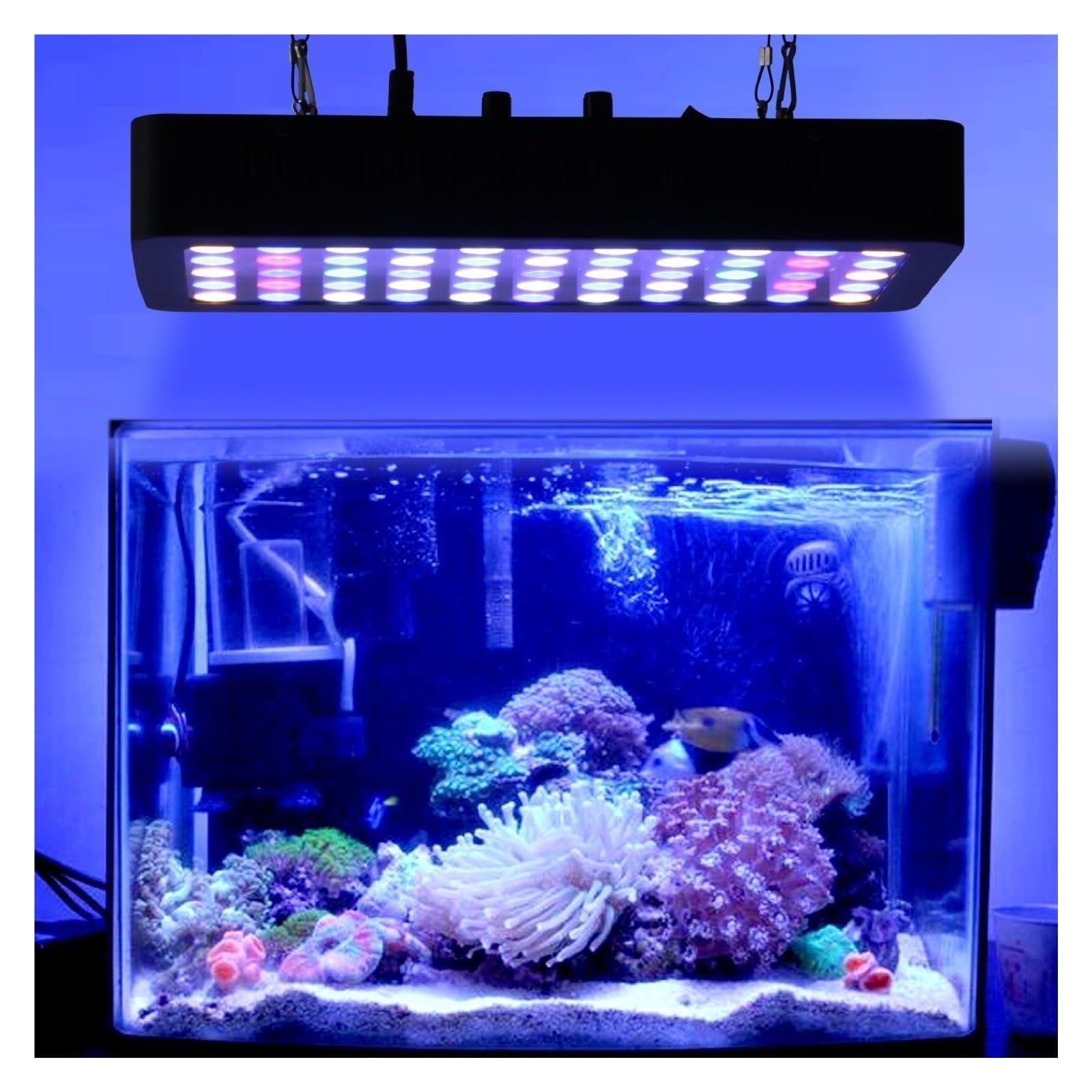 Oświetlenie LED do akwarium 165 W Pełne spektrum Możliwość przyciemniania Wzrost rafy koralowej w wodzie słodkiej i morskiej Z białym niebieskim LPS do akwarium z rybami