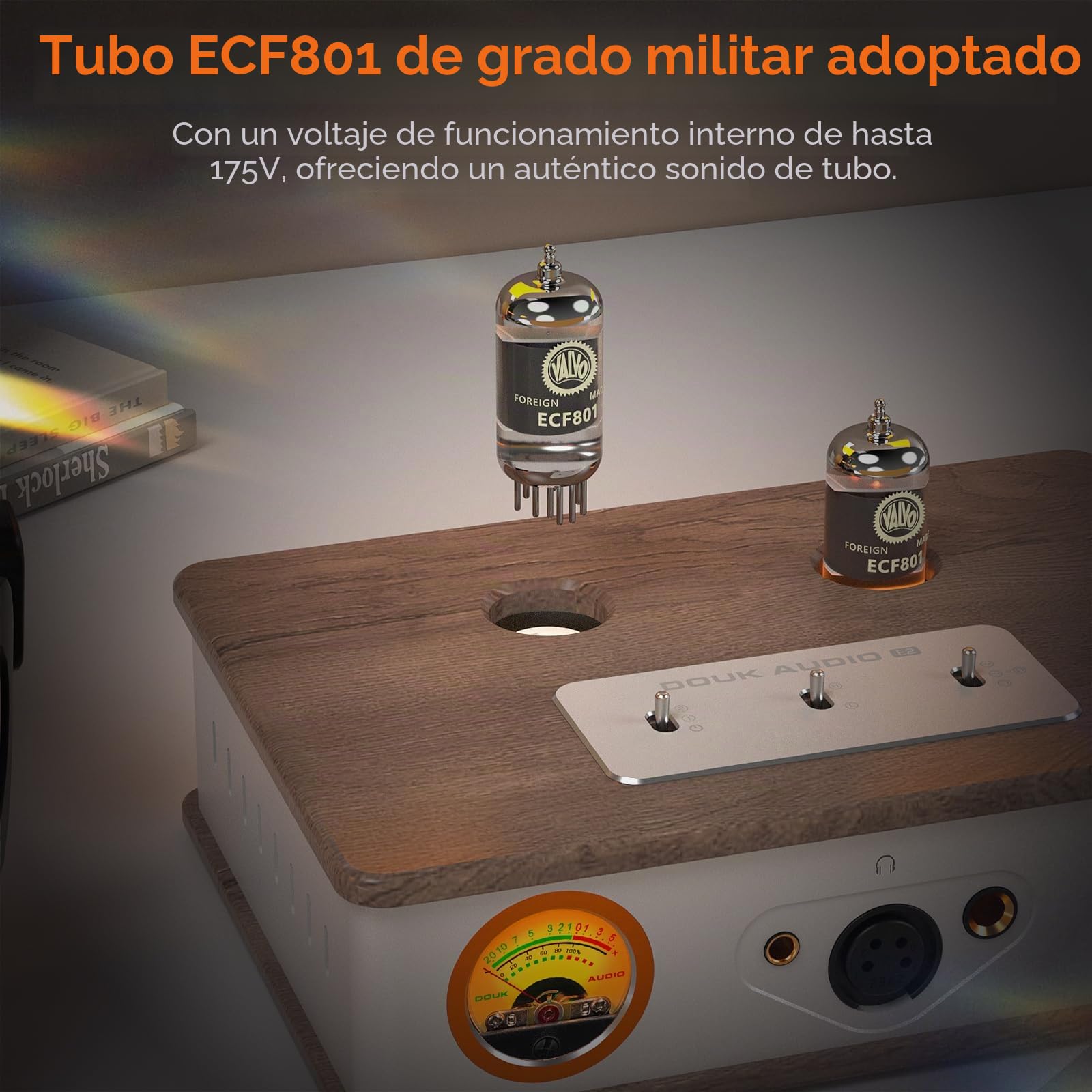 Amplificador de auriculares de tubo Douk E2 con salidas XLR/4,4 mm/6,35 mm/RCA, Preamplificador estéreo HiFi con medidor de VU-para auriculares, amplificador doméstico, altavoces activos