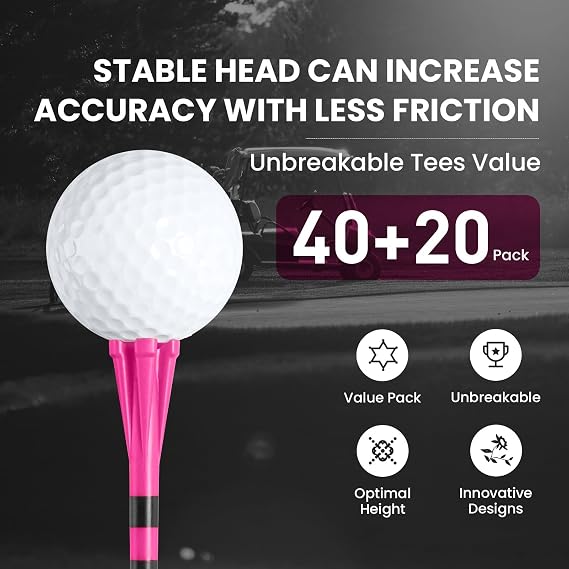 Amy Sport Unbreakable Plastic Golf Tees Long and Short Set