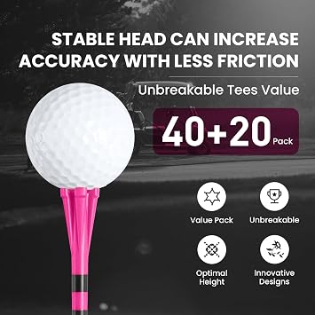 Amy Sport Unbreakable Plastic Golf Tees Long and Short Set