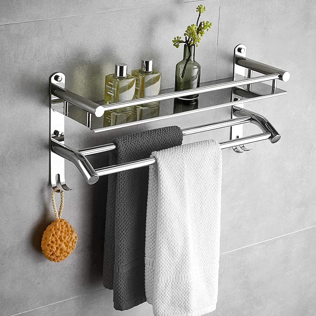 See full amazon price history chart for LUXIUR 2 Tier Bathroom Shelf for Wall, Kitchen Accessories Items Wall Mounted Shelf with Towel Bar for Heavy-Duty Elegance and Organized Bathrooms, Chrome Finish LUXIUR 2 Tier Bathroom Shelf for Wall, Kitchen Accessories Items Wall Mounted Shelf with Towel Bar for Heavy-Duty Elegance and Organized Bathrooms, Chrome Finish (B0BPHTVLDQ) Amazon Price History, Amazon Price Tracker