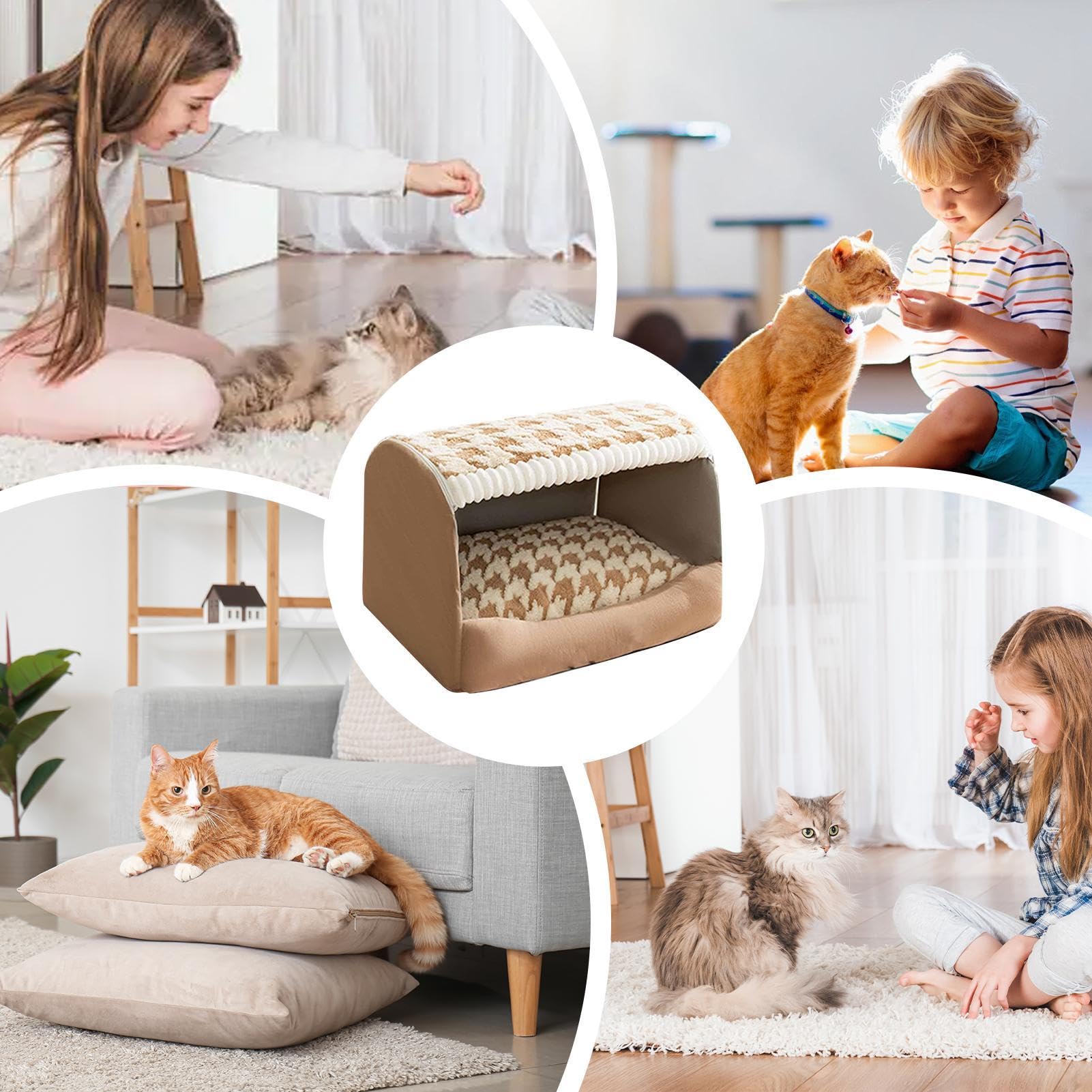 Gemütliches kleines Haustierbett | Indoor Kätzchen Versteck | Rutschfestes wasserdichtes Katzenhaus | Haustierbett für Indoor-Katzen, bequemes Katzenzubehör, perfektes Versteck für Katzen und Kätzchen